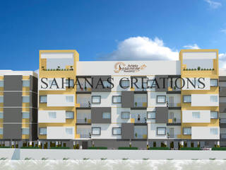 Architects for Apartments, Sahana's Creations Architects and Interior Designers Sahana's Creations Architects and Interior Designers Modern houses