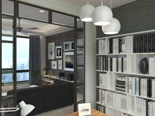 Stubbs Road 司徒拔道 | WanChai 灣仔 | Hong Kong 香港, Nelson W Design Nelson W Design Modern Study Room and Home Office Engineered Wood Turquoise