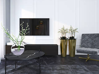 Wnętrza skąpane w szarościach, Ambience. Interior Design Ambience. Interior Design Modern living room