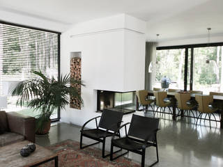 WONING BOS UYTERLINDE AMERSFOORT, ddp-architectuur ddp-architectuur Modern Living Room Concrete