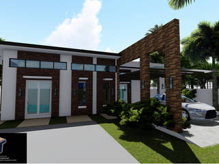 MINIMALIST STYLE HOUSE, MGTua Architects + Design Innovations MGTua Architects + Design Innovations Bungalows Concreto