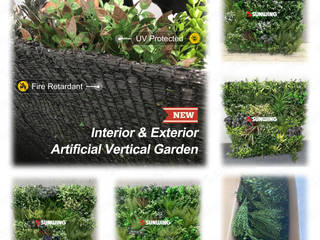 New Trendy Artificial Plants Panels For Vertical Landscape , Sunwing Industries Ltd Sunwing Industries Ltd Jardin tropical Synthétique Vert