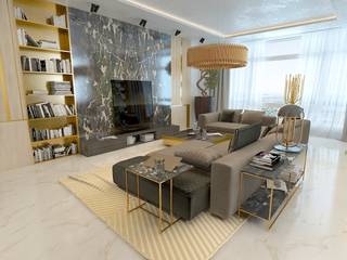 Alexandra Shokarova - Kyiv, DelightFULL DelightFULL Modern Living Room Copper/Bronze/Brass Amber/Gold