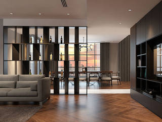 Thiết kế nội thất Penthouse hiện đại Bluesky, CÔNG TY THIẾT KẾ NHÀ ĐẸP SANG TRỌNG CEEB CÔNG TY THIẾT KẾ NHÀ ĐẸP SANG TRỌNG CEEB Modern living room