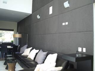 Pared Revestida, ACY Diseños & Muebles ACY Diseños & Muebles Minimalist walls & floors Textile Amber/Gold