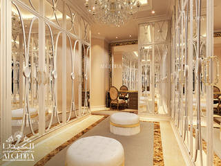 Fashionable Ladies Dressing Room, Algedra Interior Design Algedra Interior Design 地中海デザインの ドレッシングルーム