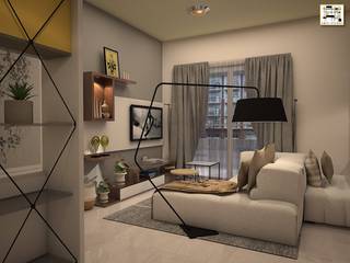 Divyasree Republic Whitefiled_2BHK, Grid Studio Grid Studio Classic style living room