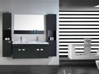 Mobile da bagno arredo moderno con doppio lavabo 120 cm bianco o nero, Bagno Italia Bagno Italia Ванна кімната MDF