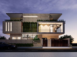 Minimalist Courtyard Home, MAP Architects MAP Architects Vilas Concreto