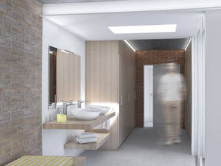 PROJECTE i CONSTRUCCIÓ d'HABITATGE UNIFAMILIAR AÏLLAT a Ullastret, LAV LAV Bagno moderno Legno Effetto legno