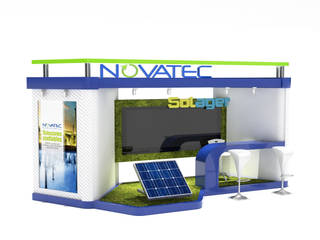 Diseño de stand comercial para Novatec., Nuvú espacios comerciales Nuvú espacios comerciales