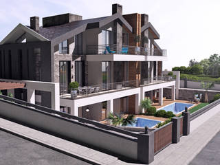 Teras Loft Villa - Mimari Tasarım, Nilüferköy-Bursa, CM² Mimarlık ve Tasarım Stüdyosu CM² Mimarlık ve Tasarım Stüdyosu Moradias