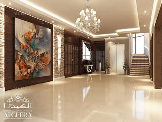 Modern Style Villa Entrance Hall Interior, Algedra Interior Design Algedra Interior Design モダンスタイルの 玄関&廊下&階段