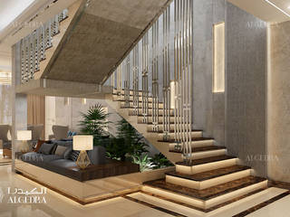 Modern Style Villa Entrance Hall Interior, Algedra Interior Design Algedra Interior Design Pasillos, vestíbulos y escaleras modernos