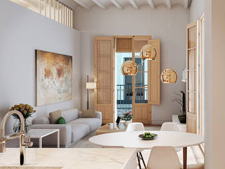 11 Apartamentos Ataulf 7, BCQ arquitectura barcelona, slp BCQ arquitectura barcelona, slp Living room