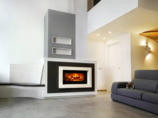 Caminetti ad accumulo di calore, Prometeo Stufe Prometeo Stufe Modern living room Ceramic
