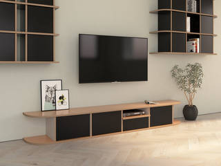 TV stand, form.bar form.bar Ruang Keluarga Modern Kayu Buatan Transparent