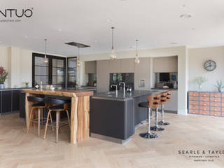 Stunning matt glass kitchen in Fango & Anthracite, Intuo Intuo Kitchen