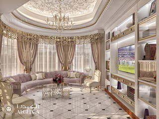 Classic Style Interior Design Villa in Abu Dhabi, Algedra Interior Design Algedra Interior Design クラシックデザインの リビング