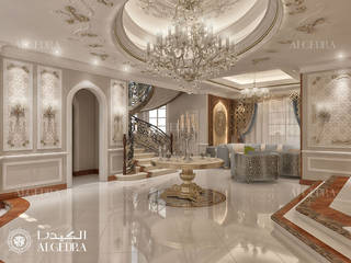 Classic Style Interior Design Villa in Abu Dhabi, Algedra Interior Design Algedra Interior Design Pasillos, vestíbulos y escaleras clásicas