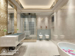 Small Modern Villa Interior Design in Bahrain, Algedra Interior Design Algedra Interior Design Modern bathroom