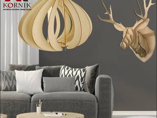 Wystrój nowoczesnych wnętrz , kornikdesign kornikdesign Living roomLighting Plywood Wood effect