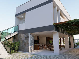 HOME CHAVES, ONZ ARQUITETURA, INTERIORES E TECNOLOGIA ONZ ARQUITETURA, INTERIORES E TECNOLOGIA Rumah tinggal Beton