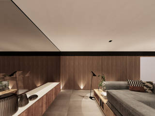 Apartamento Clean com elementos em Madeira, Saulo Magno Arquiteto Saulo Magno Arquiteto 客廳 木頭 White