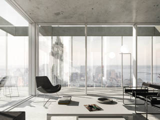 1606 - Apartment M - Reforma, Diseño y Decoración - New York, HOA Architecture and Design HOA Architecture and Design ミニマルデザインの リビング