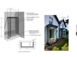 Ventana-Vitrina, MIDA MIDA Industrial style balcony, veranda & terrace Glass