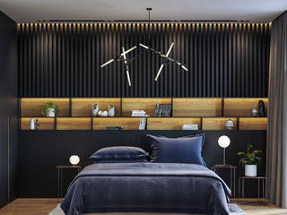 residence interior, Hoc Designarch Hoc Designarch Kamar Tidur Modern Kayu Wood effect