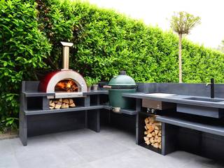 Outdoor kitchen with 5MINUTI wood-fired oven, Alfa Forni Alfa Forni Built-in kitchens