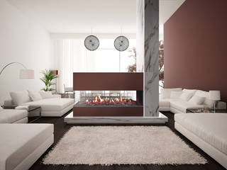 Divisione degli ambienti con il camino a gas Venezia Penisola by ITALKERO, ITALKERO SRL ITALKERO SRL Modern Living Room