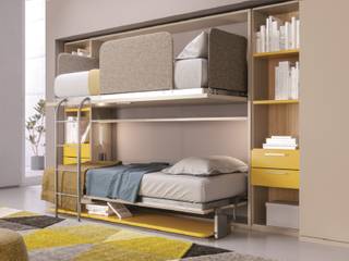 EXPRESSdesk: letto a castello a scomparsa con scrivania , SPINELLI di Drs Industria Mobili Srl SPINELLI di Drs Industria Mobili Srl 臥室