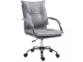 Sedie da ufficio direzionali, GiordanoShop GiordanoShop Modern Study Room and Home Office Leather Grey