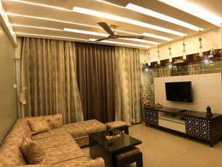 2bhk home interior @ MUMBAI, vikatt design build studio vikatt design build studio Living room Wood-Plastic Composite