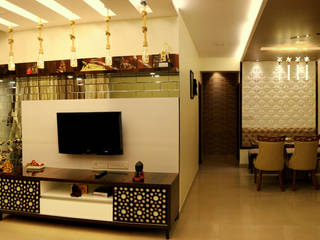 2bhk home interior @ MUMBAI, vikatt design build studio vikatt design build studio Living room Wood-Plastic Composite