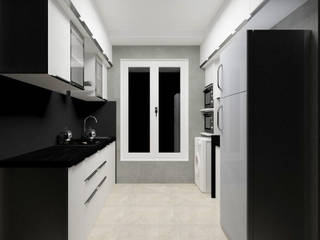 Black and white Kitchen, Make My Nest Make My Nest Cozinhas pequenas Contraplacado