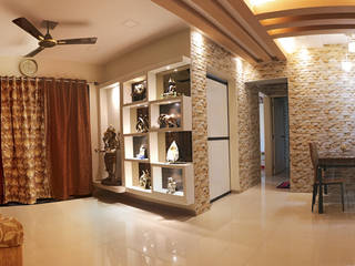 HOME interior @ THANE, vikatt design build studio vikatt design build studio Livings de estilo asiáticos Piedra