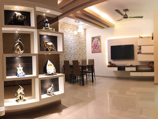 HOME interior @ THANE, vikatt design build studio vikatt design build studio Livings de estilo asiáticos Piedra