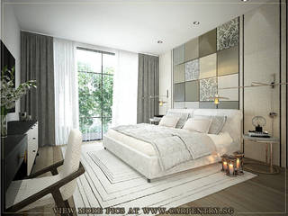 Scandinavian Luxury, Singapore Carpentry Interior Design Pte Ltd Singapore Carpentry Interior Design Pte Ltd Scandinavian style bedroom Stone Grey