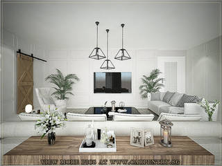 Scandinavian Luxury, Singapore Carpentry Interior Design Pte Ltd Singapore Carpentry Interior Design Pte Ltd Scandinavian style living room Engineered Wood White