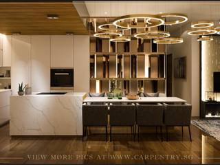 Modern Luxury @ Luxus Hills, Singapore Carpentry Interior Design Pte Ltd Singapore Carpentry Interior Design Pte Ltd Modern kitchen Marble Amber/Gold
