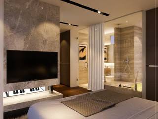 Modern Luxury @ Luxus Hills, Singapore Carpentry Interior Design Pte Ltd Singapore Carpentry Interior Design Pte Ltd Modern style bedroom Marble Beige