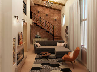 Дом в Пушкине , Locos Locos Living room Bricks