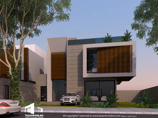 فيلا مودرن بالرياض, Tasamim Online تصاميم أونلاين Tasamim Online تصاميم أونلاين Villas Reinforced concrete