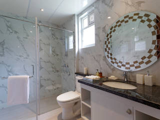 Adarsh Premia, MB Decor MB Decor Modern bathroom Mirror,Property,Sink,Plumbing fixture,Purple,House,Interior design,Building,Bathroom sink,Bathroom