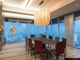 Pent House Altaire 36, Serrano+ Serrano+ Modern dining room