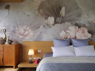 水岸青, 微自然室內裝修設計有限公司 微自然室內裝修設計有限公司 Asian style bedroom