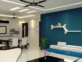 Stunning Modern Home Interiors in Delhi By Futomic, Futomic Design Services Pvt. Ltd. Futomic Design Services Pvt. Ltd. Salones de estilo moderno Tablero DM